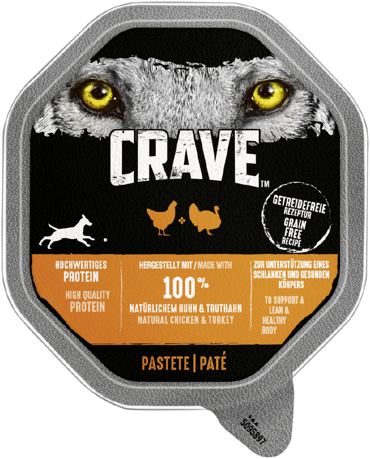 CRAVE Hunde-Nassfutter Pastete mit Huhn und Truthahn